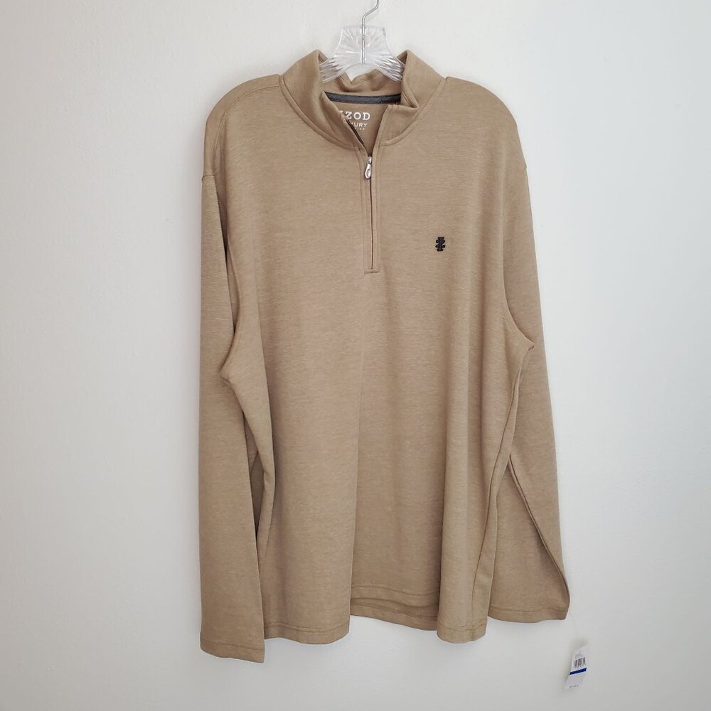 Izod Luxury Classics Long Sleeve Feeder Stripe 1/4 zip pullover